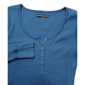 Abercrombie & Fitch Y2k Style Henley Waffle Knit Shirt XL Long Cuff Thermal